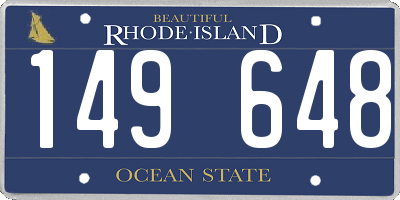 RI license plate 149648