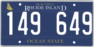 RI license plate 149649