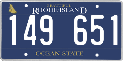 RI license plate 149651