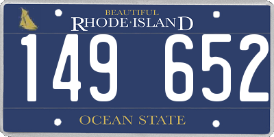RI license plate 149652