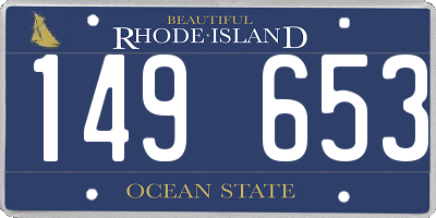 RI license plate 149653