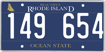 RI license plate 149654