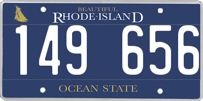 RI license plate 149656