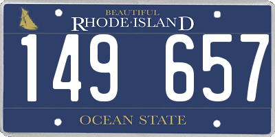 RI license plate 149657