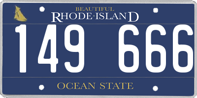 RI license plate 149666
