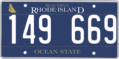 RI license plate 149669