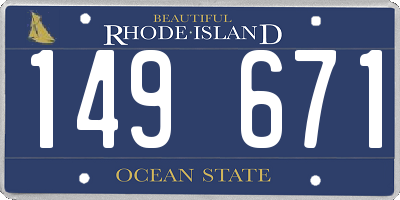 RI license plate 149671