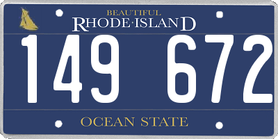 RI license plate 149672