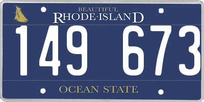 RI license plate 149673