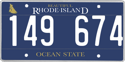 RI license plate 149674