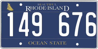 RI license plate 149676