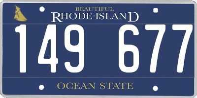 RI license plate 149677