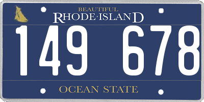 RI license plate 149678