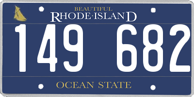 RI license plate 149682