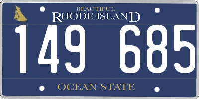 RI license plate 149685