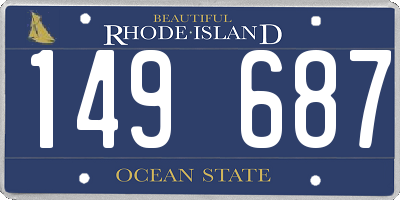RI license plate 149687