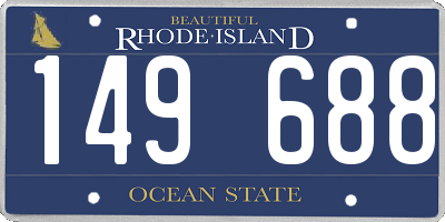RI license plate 149688