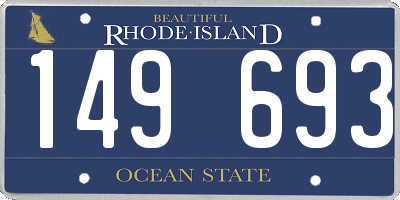 RI license plate 149693