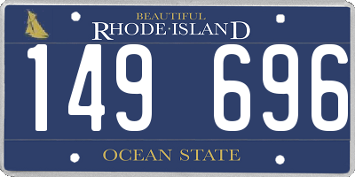 RI license plate 149696