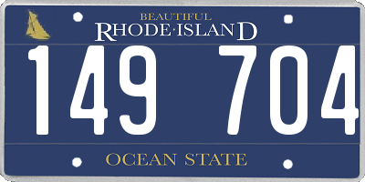 RI license plate 149704