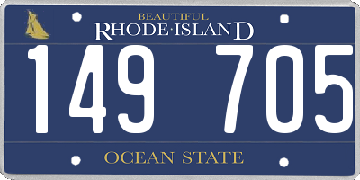 RI license plate 149705