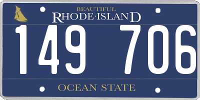 RI license plate 149706
