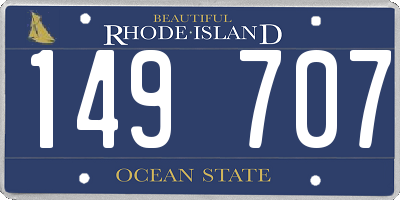 RI license plate 149707