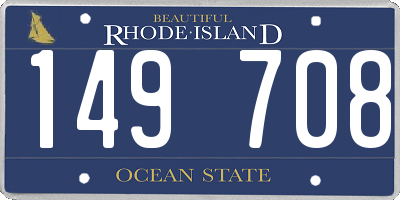 RI license plate 149708