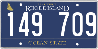 RI license plate 149709