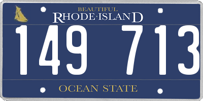RI license plate 149713