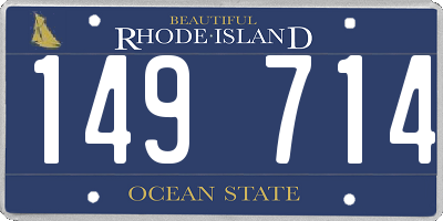 RI license plate 149714