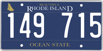 RI license plate 149715