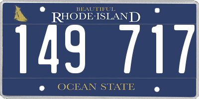 RI license plate 149717