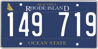 RI license plate 149719