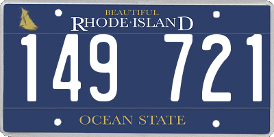 RI license plate 149721