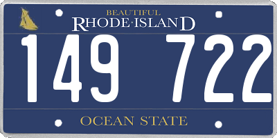 RI license plate 149722
