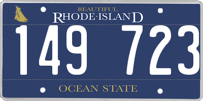 RI license plate 149723