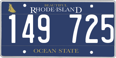 RI license plate 149725
