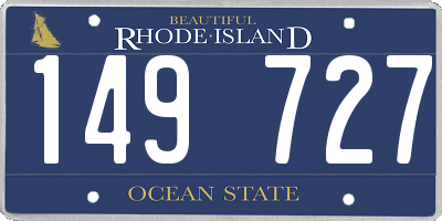 RI license plate 149727