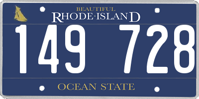 RI license plate 149728