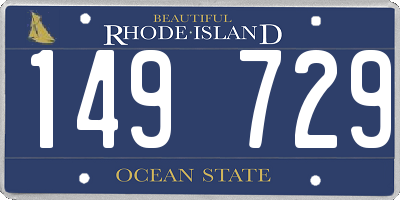 RI license plate 149729