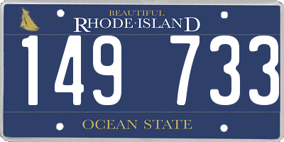 RI license plate 149733