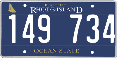RI license plate 149734