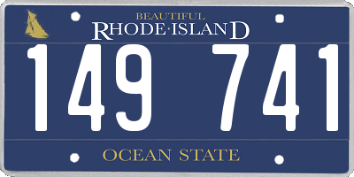 RI license plate 149741