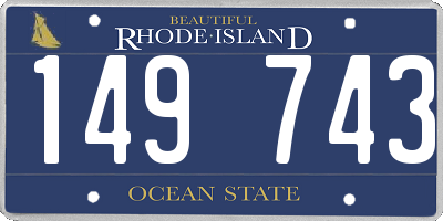 RI license plate 149743