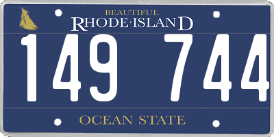 RI license plate 149744