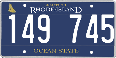 RI license plate 149745