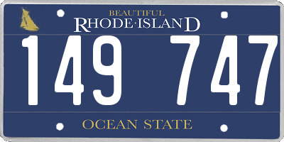 RI license plate 149747
