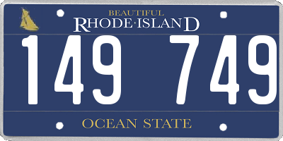 RI license plate 149749
