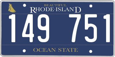 RI license plate 149751